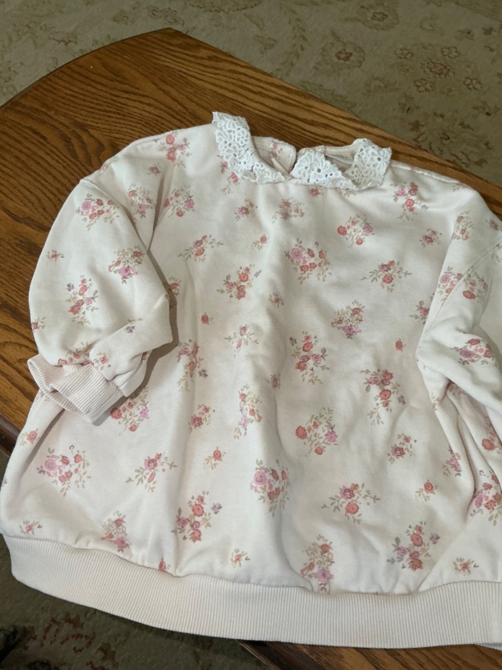 Next Ditsy Floral Sweatshirt in Light Pink Sz 2-3yrs EUC $38R - Picture 8 of 10